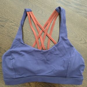 lululemon athletica Cross-Back Sports Bra - Blue and Red